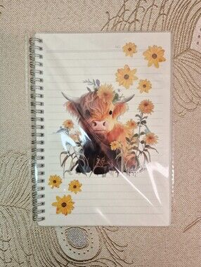 🎁🆓️ 🏷3/$12 Highland Cow Custom Design Coiled Notebook